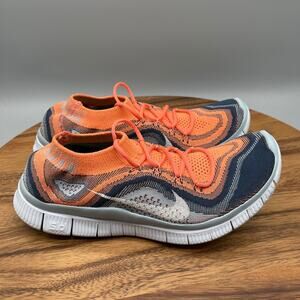 Nike Free Flyknit Shoes Womens Size 8 Orange Running Comfort Walking Gym Sneaker